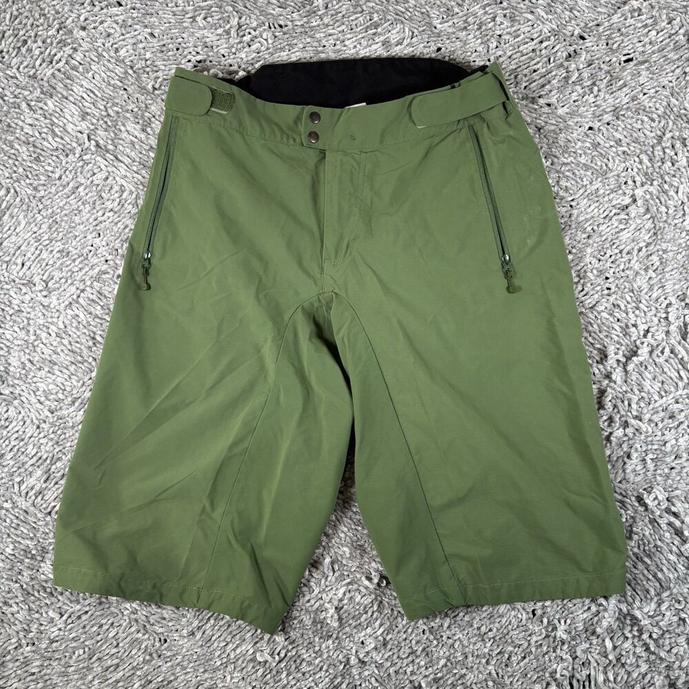 POC Cycling Shorts Mens Medium Green Zip Pockets Snap Button Activewear Summer